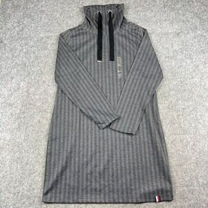 Tommy Hilfiger Dress Herringbone Sweatshirt Dress Large‎ Funnel Neck Pullover